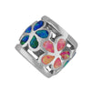 Sterling Silver Synthetic Opal Plumeria Bead Charm/Pendant