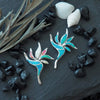 Sterling Silver Synthetic Opal Bird of Paradise Pendant Necklace
