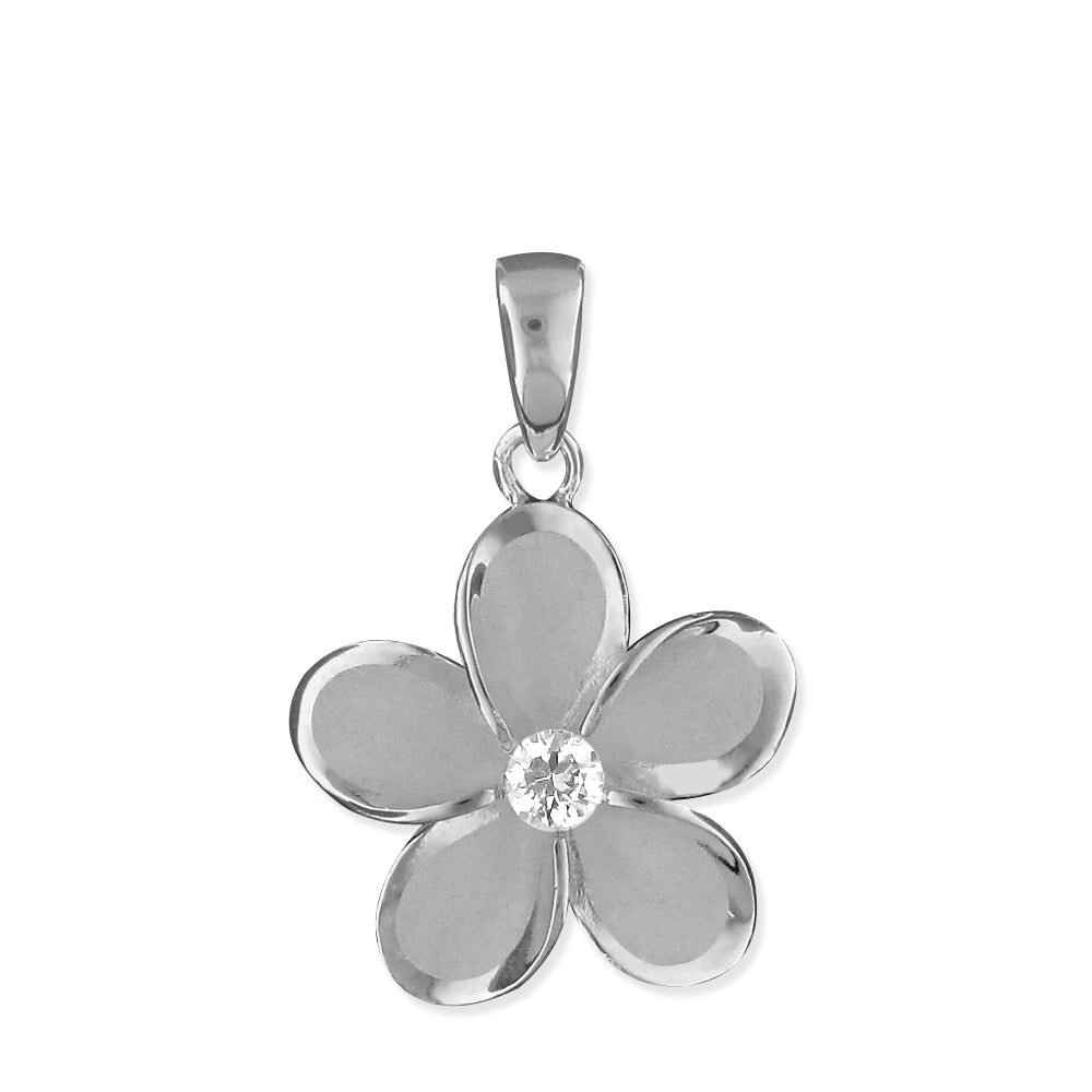 Sterling Silver 15mm Plumeria Pendant