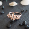 14kt Rose Gold Plated Sterling Silver Hawaiian Three Plumeria Ring Size 10