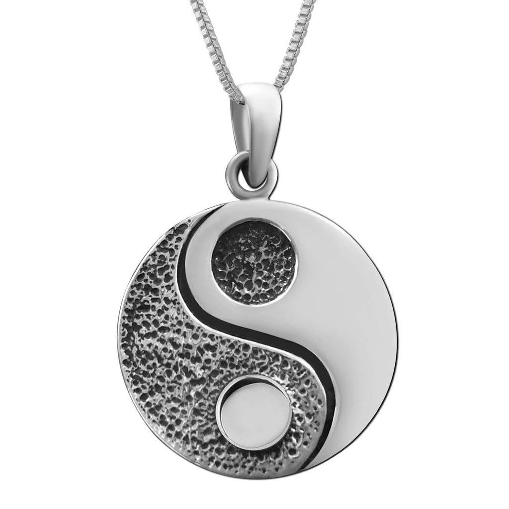 Sterling Silver Yin Yang Pendant Necklace, 18