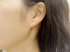 Sterling Silver Synthetic Opal Circle Stud Earrings Mini XS 5mm