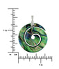 Sterling Silver Abalone Shell Spiral Circle Pendant